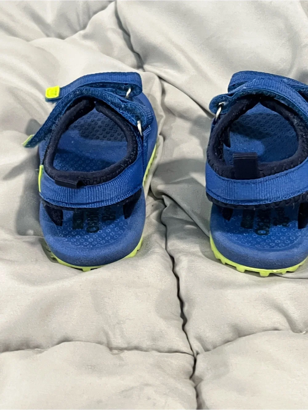 OshKosh B'gosh Navy Blue Sandals with Neon Yellow Accents